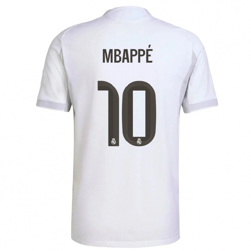 Danxen Bambino Maglia Kylian Mbappé #10 Bianco Giallo Kit Gara Home 2025/26 Maglietta