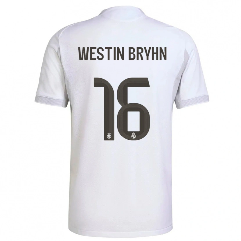 Danxen Bambino Maglia Leon Westin Bryhn #16 Bianco Giallo Kit Gara Home 2025/26 Maglietta