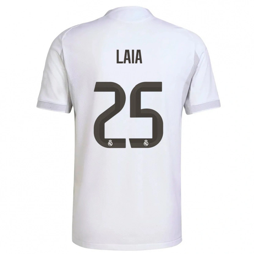 Danxen Bambino Maglia Laia López De La Morena #25 Bianco Giallo Kit Gara Home 2025/26 Maglietta