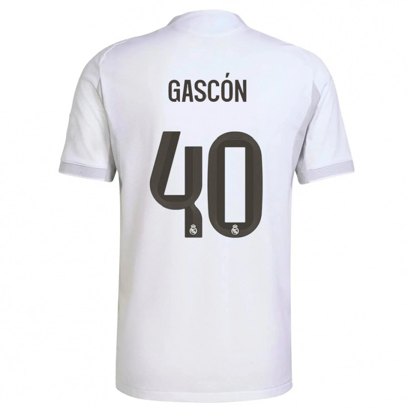 Danxen Bambino Maglia Ignacio Gascón #40 Bianco Giallo Kit Gara Home 2025/26 Maglietta