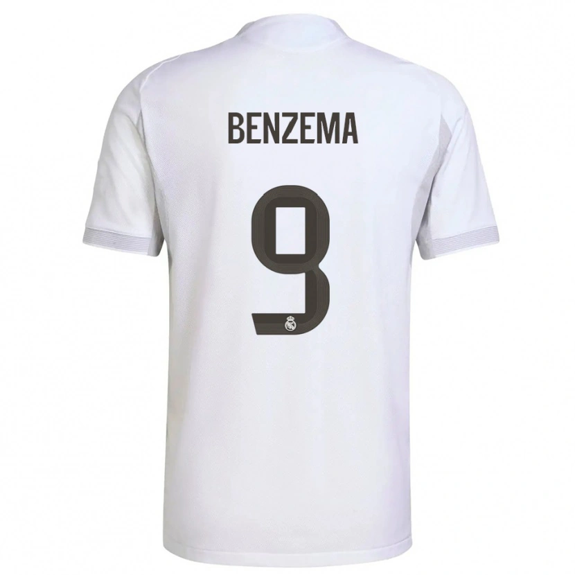 Danxen Bambino Maglia Karim Benzema #9 Bianco Giallo Kit Gara Home 2025/26 Maglietta