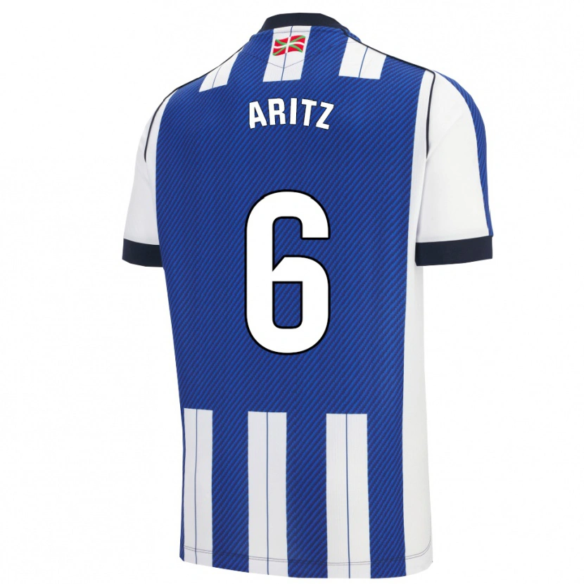 Danxen Bambino Maglia Aritz Elustondo #6 Blu Bianco Kit Gara Home 2025/26 Maglietta