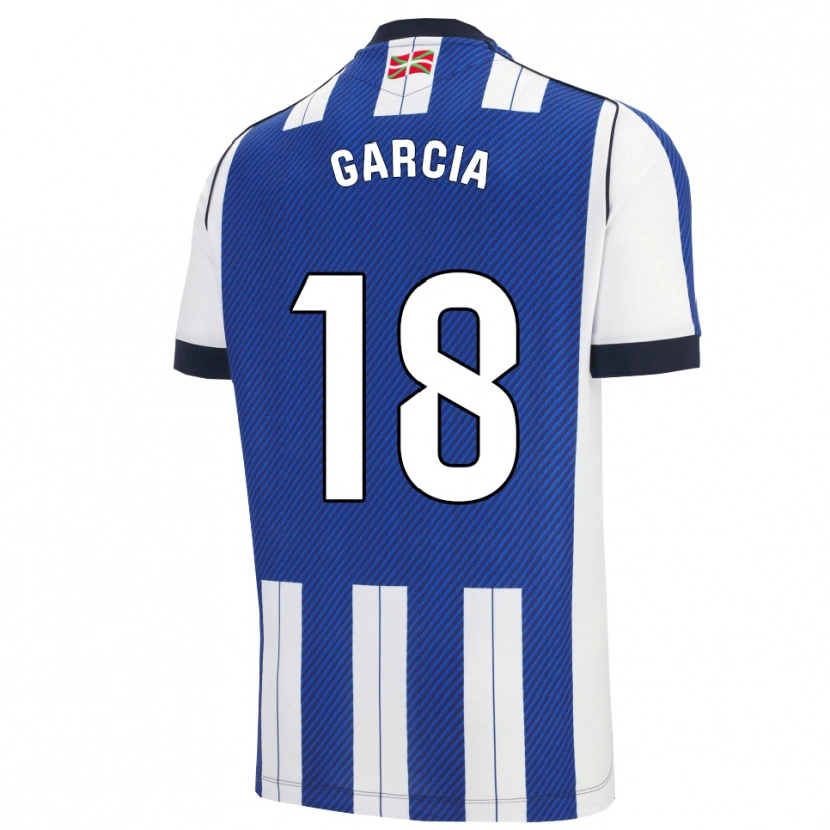 Danxen Bambino Maglia Eder García #18 Blu Bianco Kit Gara Home 2025/26 Maglietta