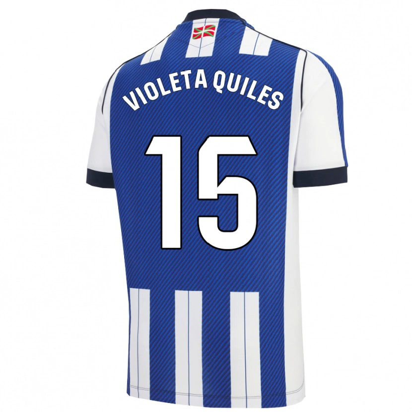 Danxen Bambino Maglia Violeta Quiles #15 Blu Bianco Kit Gara Home 2025/26 Maglietta