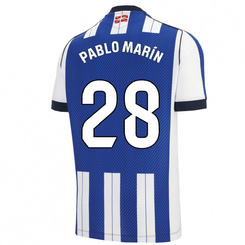 Danxen Bambino Maglia Pablo Marín #28 Blu Bianco Kit Gara Home 2025/26 Maglietta