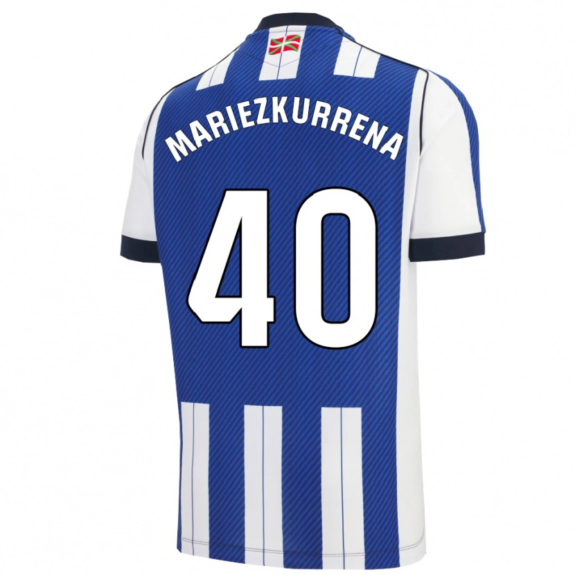 Danxen Bambino Maglia Arkaitz Mariezkurrena #40 Blu Bianco Kit Gara Home 2025/26 Maglietta