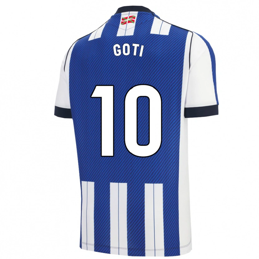 Danxen Bambino Maglia Mikel Goti #10 Blu Bianco Kit Gara Home 2025/26 Maglietta