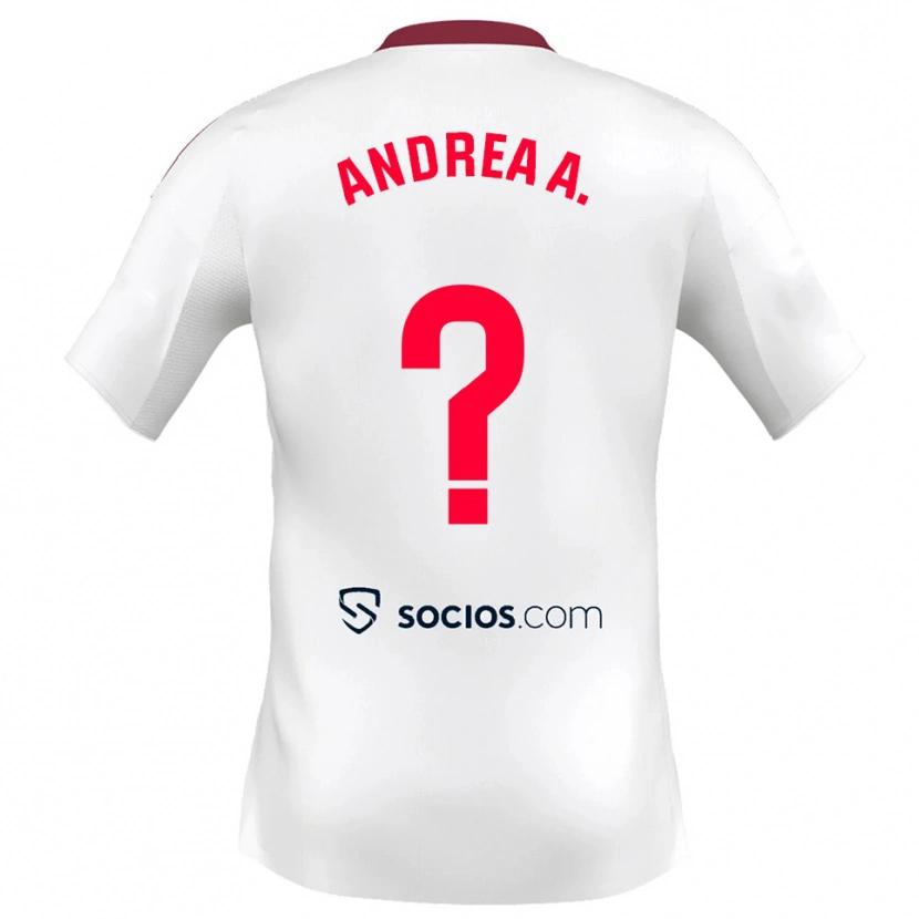 Danxen Bambino Maglia Andrea Abigail Álvarez Donis #0 Bianco Rosso Kit Gara Home 2025/26 Maglietta