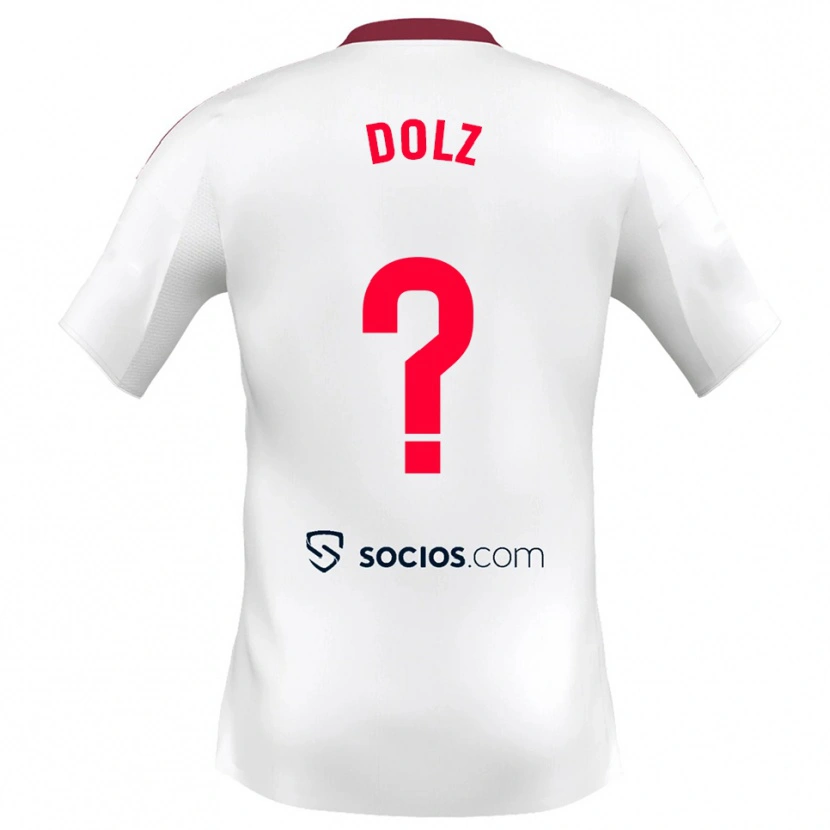 Danxen Bambino Maglia Marc Dolz #0 Bianco Rosso Kit Gara Home 2025/26 Maglietta