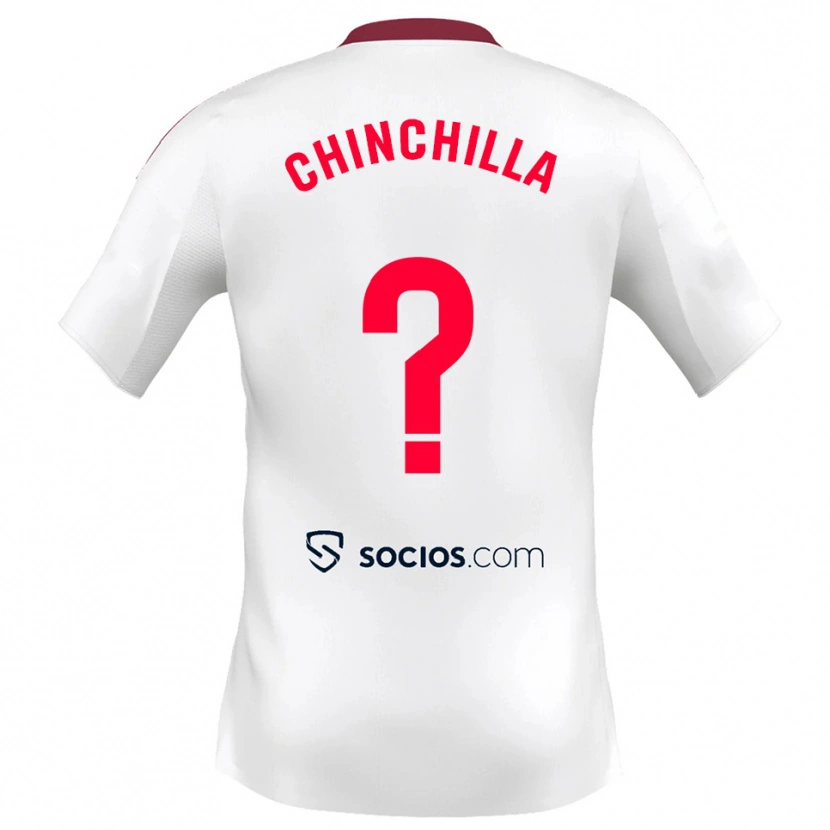 Danxen Bambino Maglia Gustavo Chinchilla #0 Bianco Rosso Kit Gara Home 2025/26 Maglietta