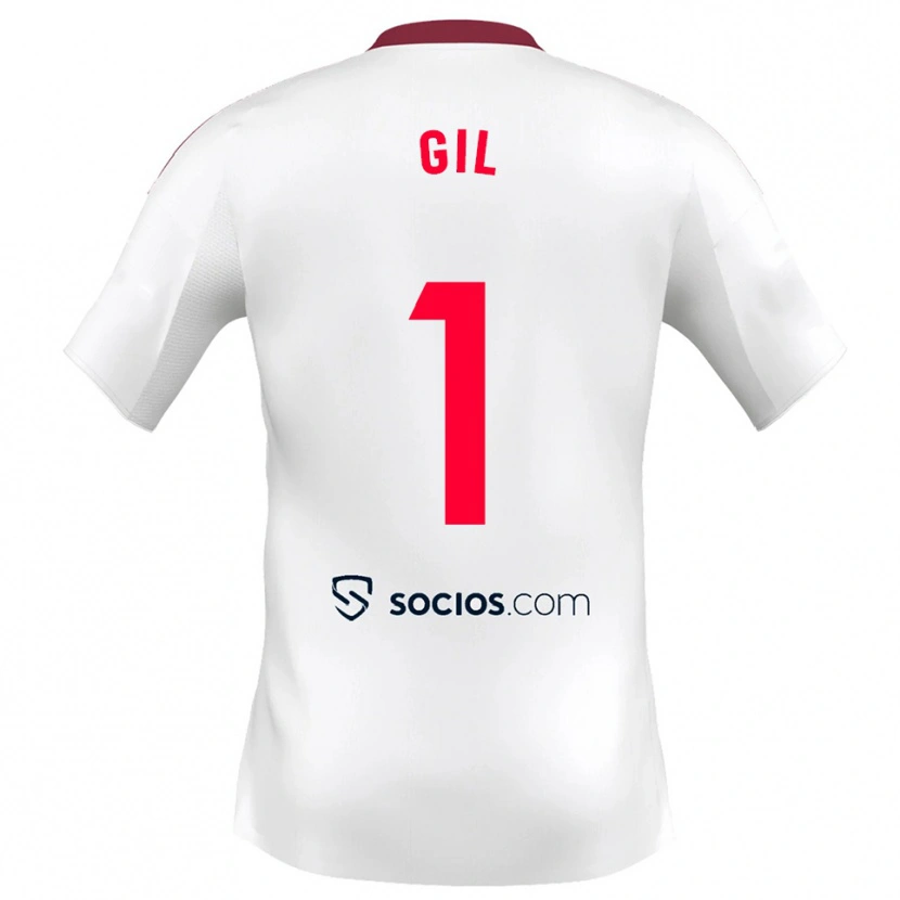 Danxen Bambino Maglia David Gil #1 Bianco Rosso Kit Gara Home 2025/26 Maglietta