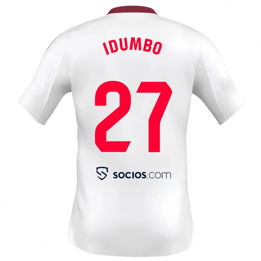 Danxen Bambino Maglia Stanis Idumbo #27 Bianco Rosso Kit Gara Home 2025/26 Maglietta