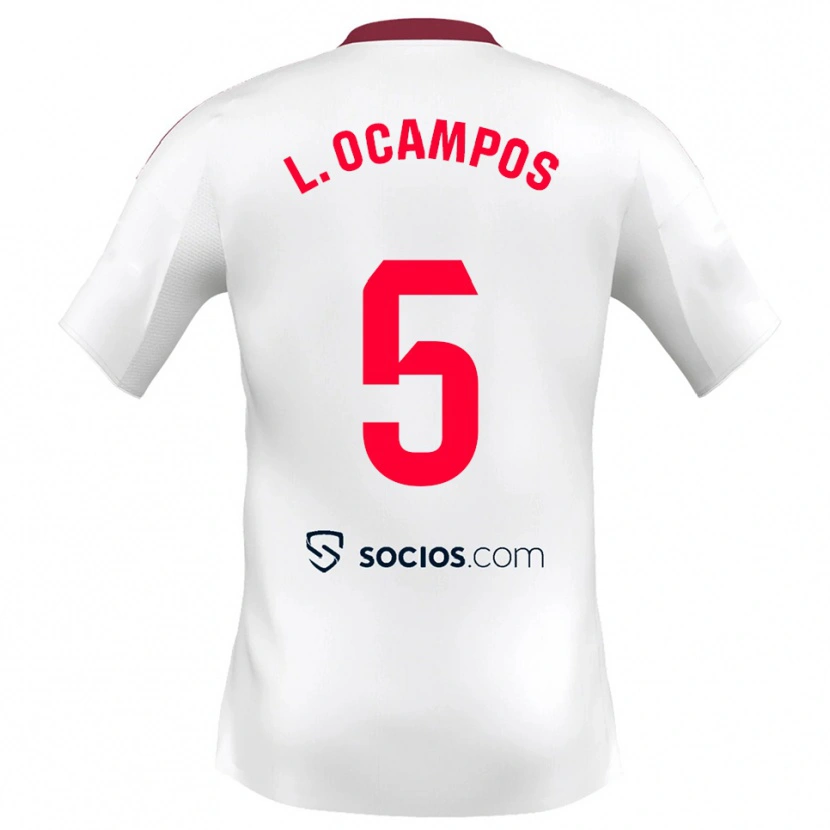 Danxen Bambino Maglia Lucas Ocampos #5 Bianco Rosso Kit Gara Home 2025/26 Maglietta