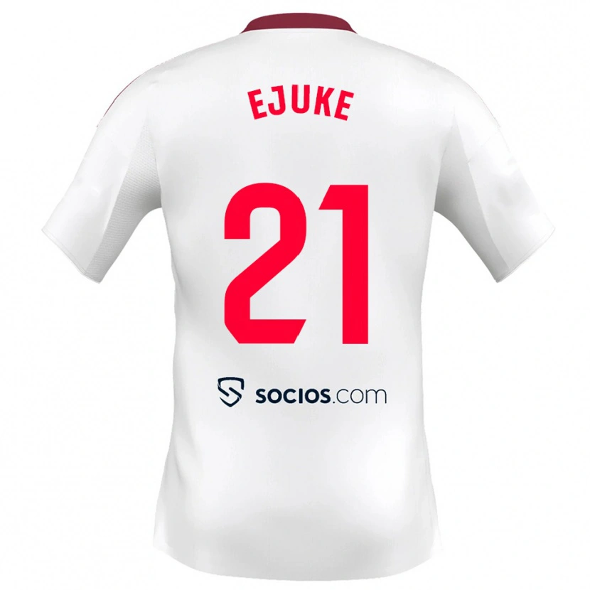 Danxen Bambino Maglia Chidera Ejuke #21 Bianco Rosso Kit Gara Home 2025/26 Maglietta