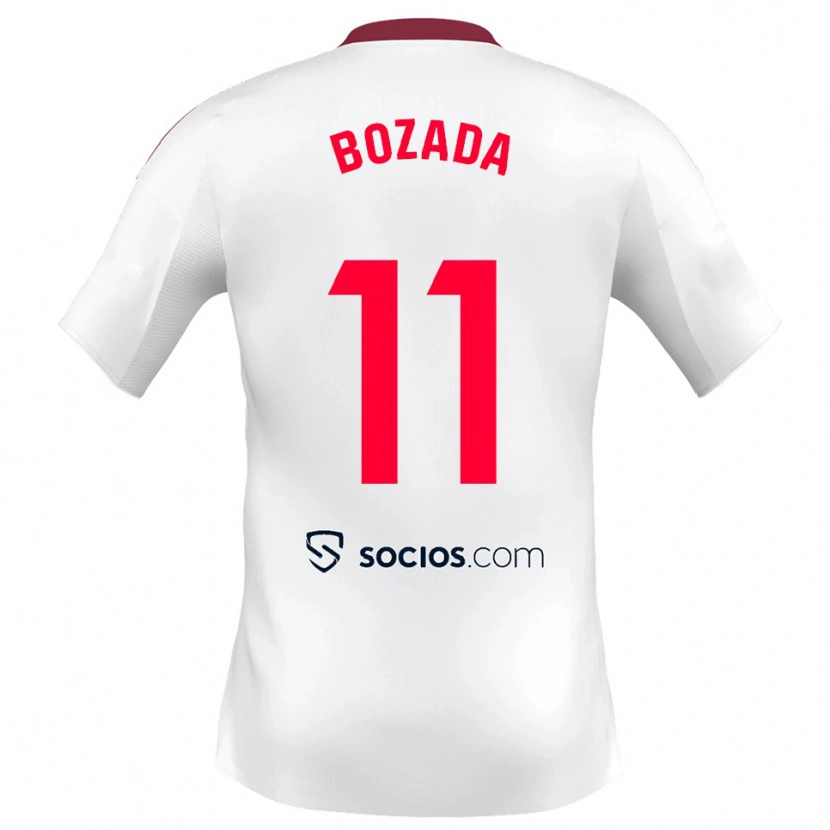 Danxen Bambino Maglia José Antonio Bozada #11 Bianco Rosso Kit Gara Home 2025/26 Maglietta