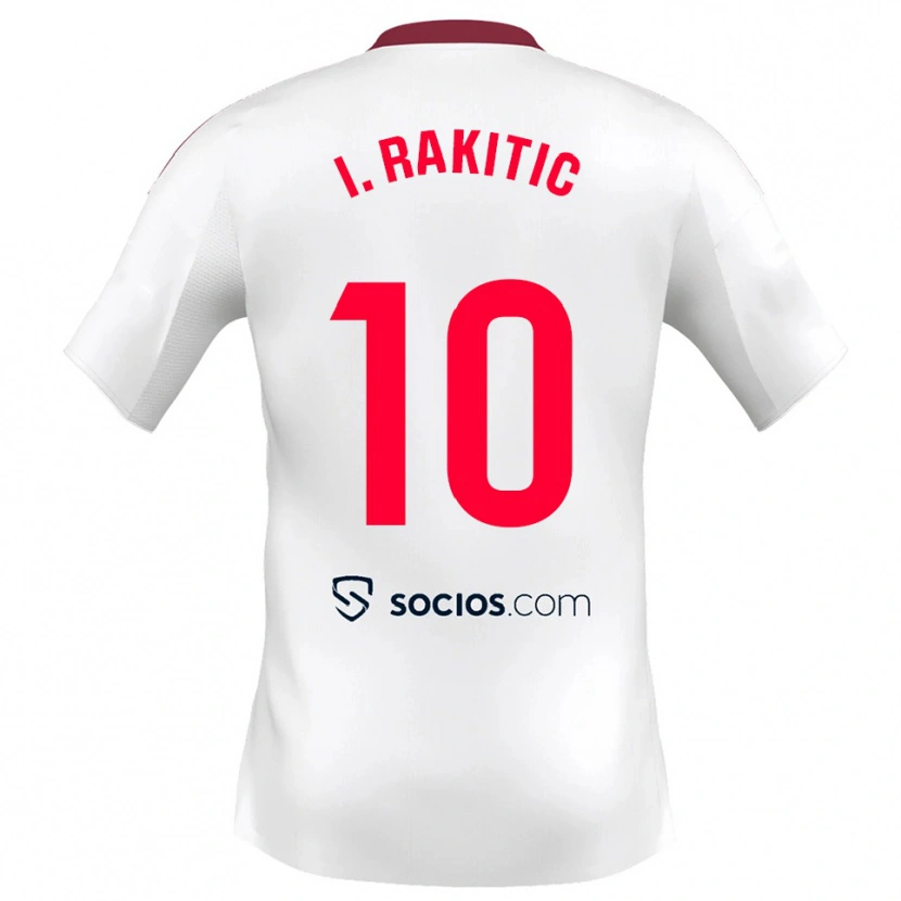 Danxen Bambino Maglia Ivan Rakitic #10 Bianco Rosso Kit Gara Home 2025/26 Maglietta