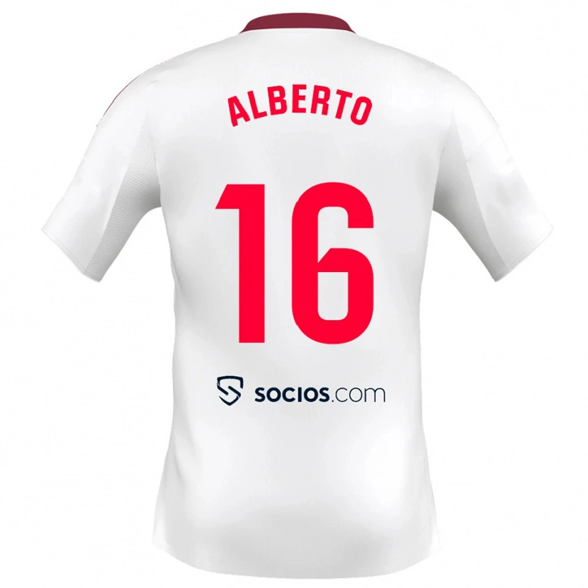 Danxen Bambino Maglia Alberto González #16 Bianco Rosso Kit Gara Home 2025/26 Maglietta