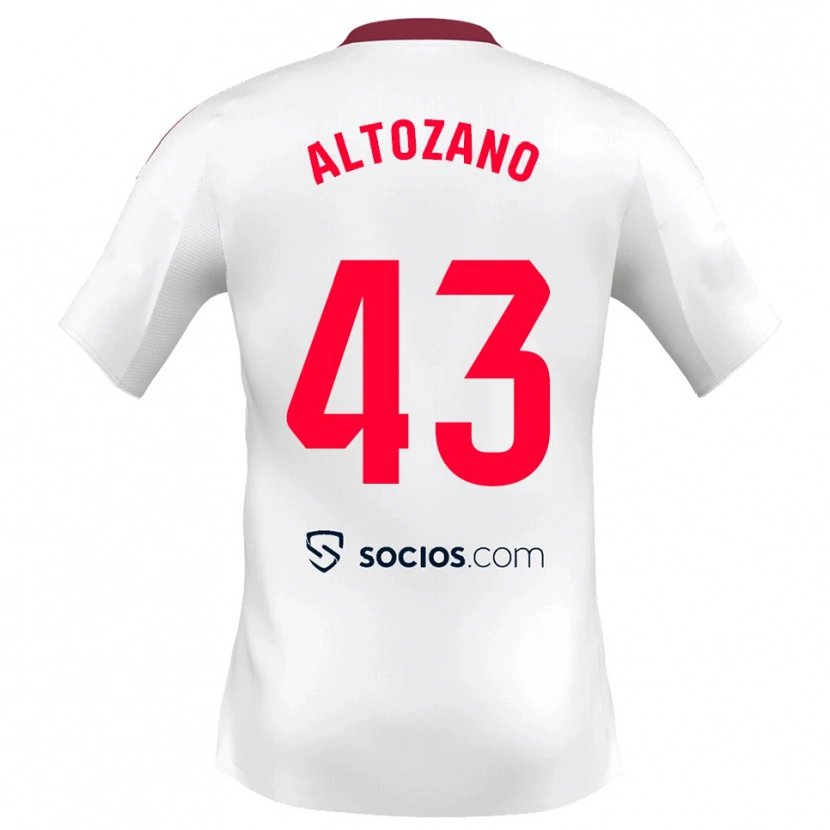 Danxen Bambino Maglia Edu Altozano #43 Bianco Rosso Kit Gara Home 2025/26 Maglietta