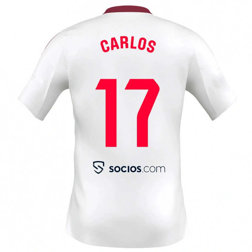 Danxen Bambino Maglia Carlos González #17 Bianco Rosso Kit Gara Home 2025/26 Maglietta