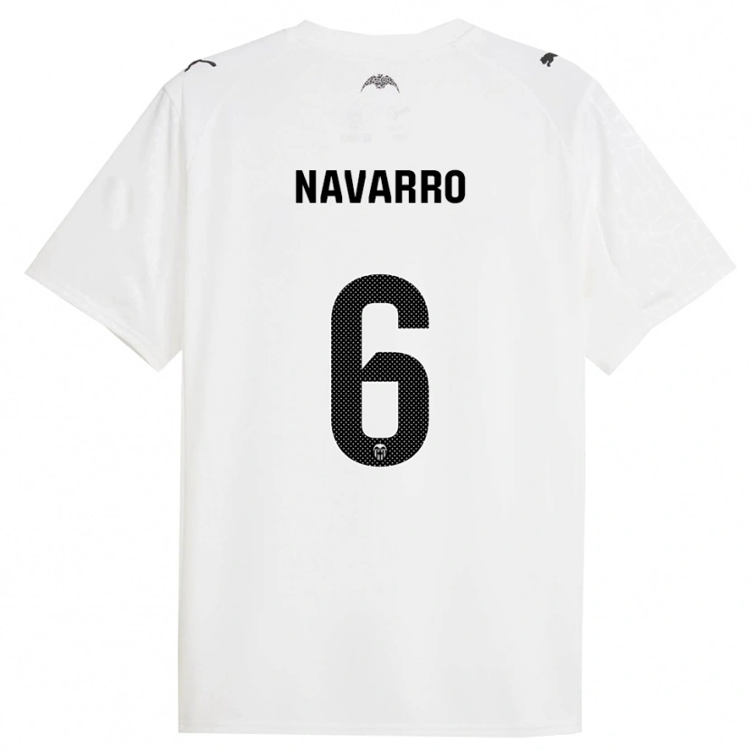 Danxen Bambino Maglia Javi Navarro #6 Bianco Nero Kit Gara Home 2025/26 Maglietta
