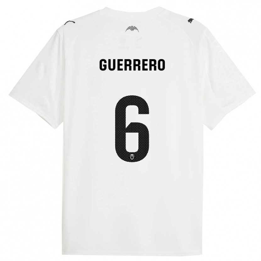 Danxen Bambino Maglia Paula Guerrero #6 Bianco Nero Kit Gara Home 2025/26 Maglietta