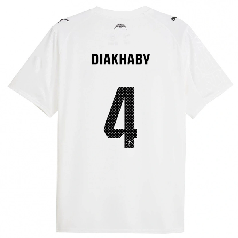 Danxen Bambino Maglia Mouctar Diakhaby #4 Bianco Nero Kit Gara Home 2025/26 Maglietta