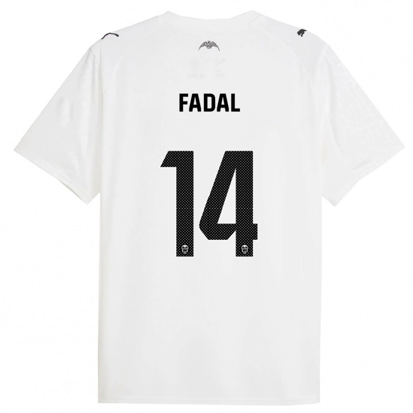 Danxen Bambino Maglia Ali Fadal #14 Bianco Nero Kit Gara Home 2025/26 Maglietta
