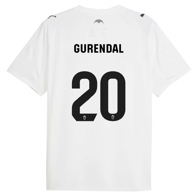 Danxen Bambino Maglia Alexander Gurendal #20 Bianco Nero Kit Gara Home 2025/26 Maglietta