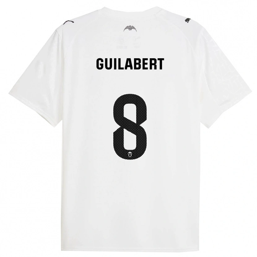 Danxen Bambino Maglia Mario Guilabert #8 Bianco Nero Kit Gara Home 2025/26 Maglietta