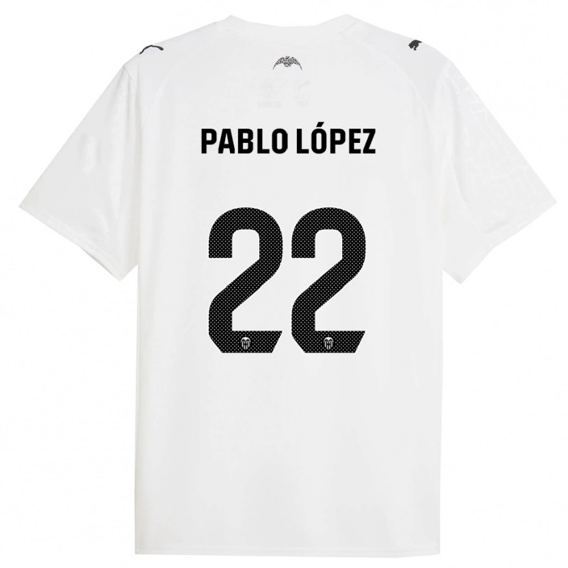 Danxen Bambino Maglia Pablo López #22 Bianco Nero Kit Gara Home 2025/26 Maglietta