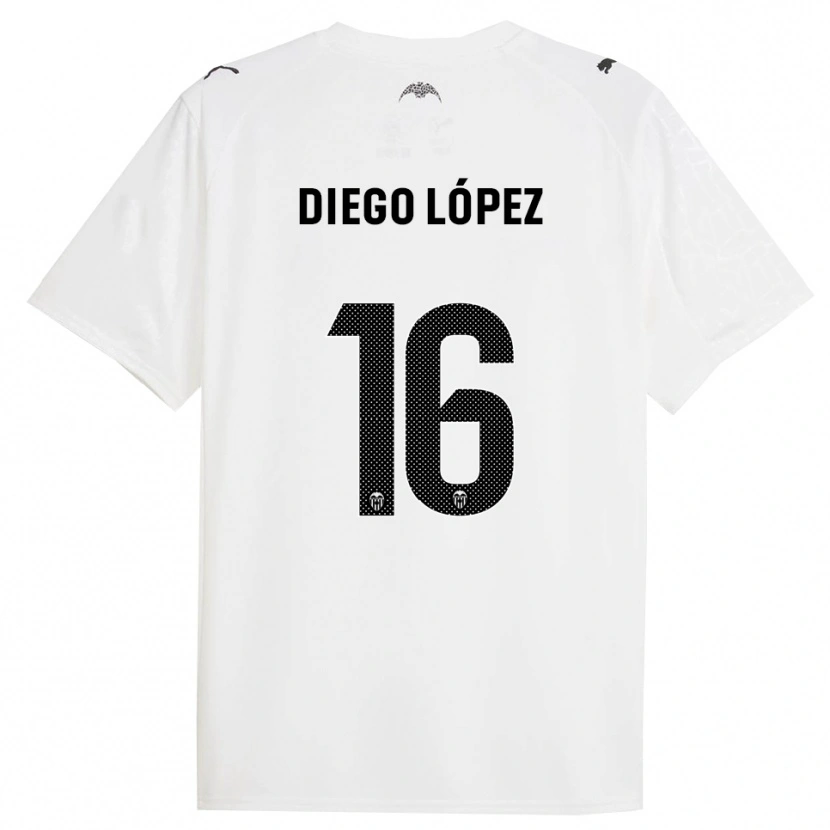Danxen Bambino Maglia Diego López #16 Bianco Nero Kit Gara Home 2025/26 Maglietta