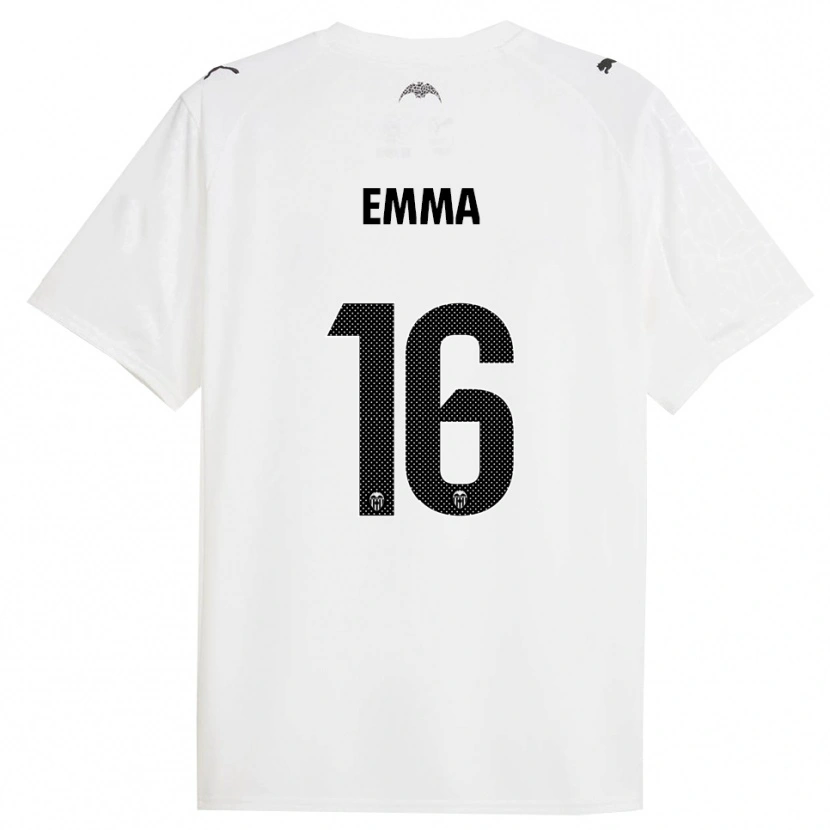 Danxen Bambino Maglia Emma Martín Queralt #16 Bianco Nero Kit Gara Home 2025/26 Maglietta