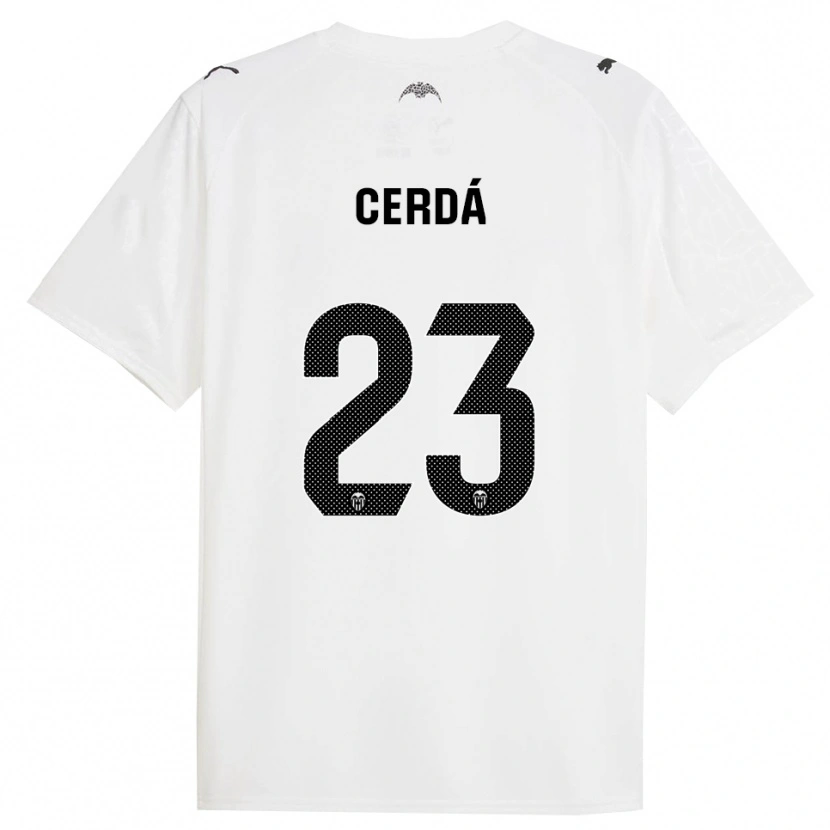 Danxen Bambino Maglia Alex Cerdá #23 Bianco Nero Kit Gara Home 2025/26 Maglietta