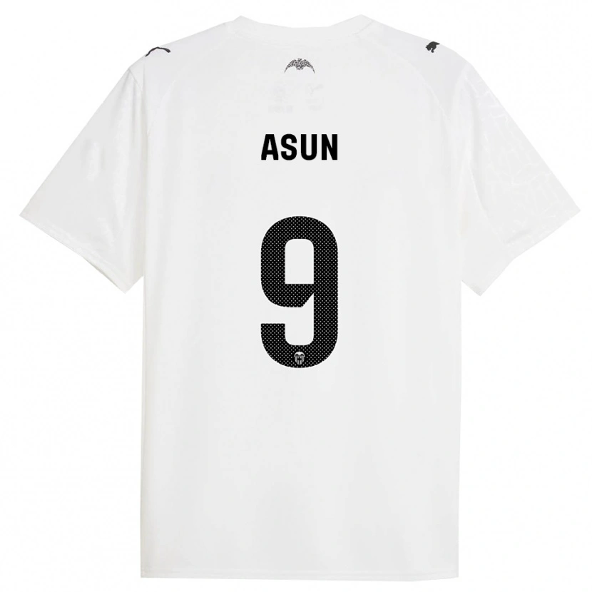 Danxen Bambino Maglia Asun #9 Bianco Nero Kit Gara Home 2025/26 Maglietta