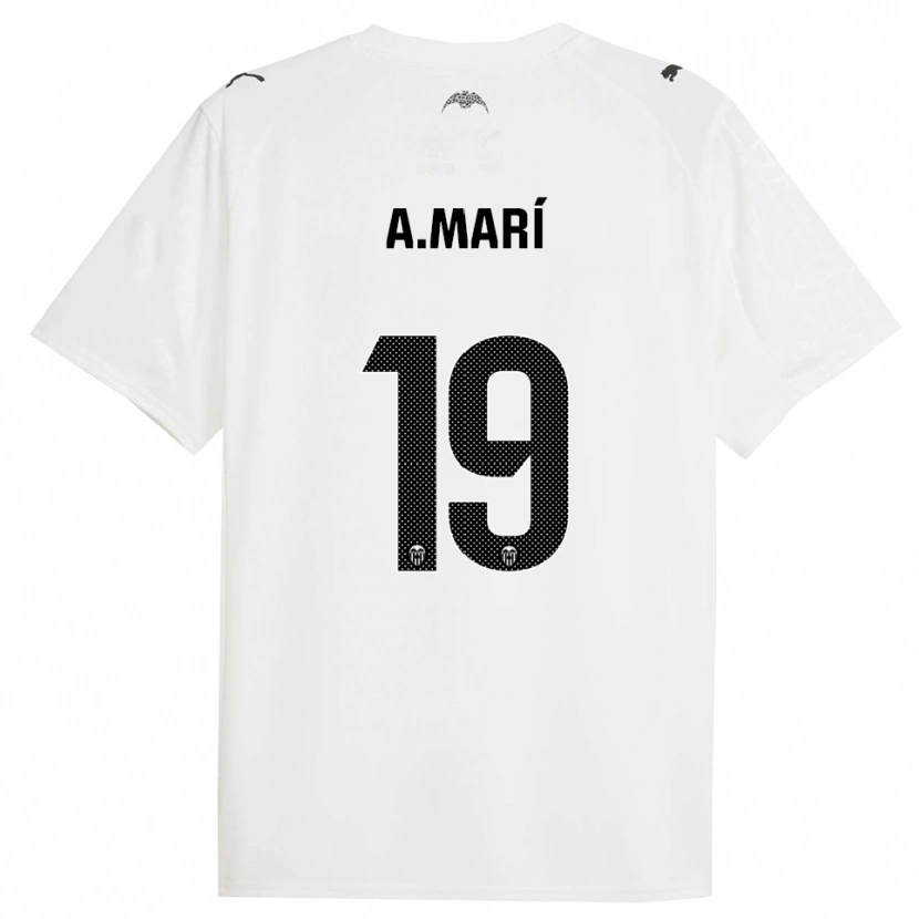 Danxen Bambino Maglia Alberto Marí #19 Bianco Nero Kit Gara Home 2025/26 Maglietta