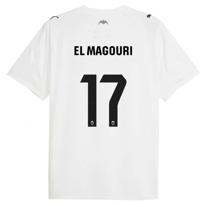 Danxen Bambino Maglia Anas El Magouri #17 Bianco Nero Kit Gara Home 2025/26 Maglietta