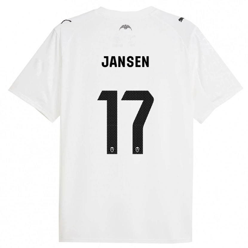 Danxen Bambino Maglia Ellen Jansen #17 Bianco Nero Kit Gara Home 2025/26 Maglietta