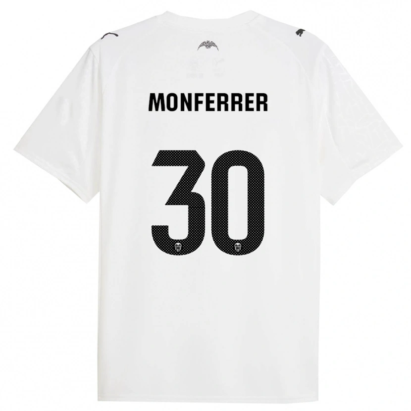Danxen Bambino Maglia Miguel Monferrer #30 Bianco Nero Kit Gara Home 2025/26 Maglietta