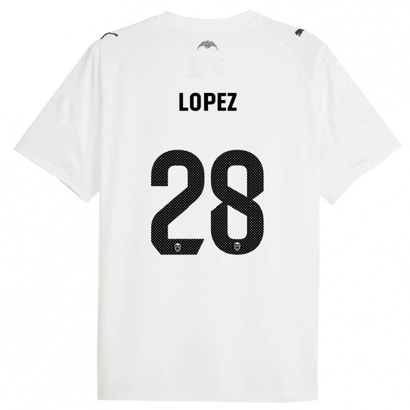 Danxen Bambino Maglia Saray Lopez #28 Bianco Nero Kit Gara Home 2025/26 Maglietta