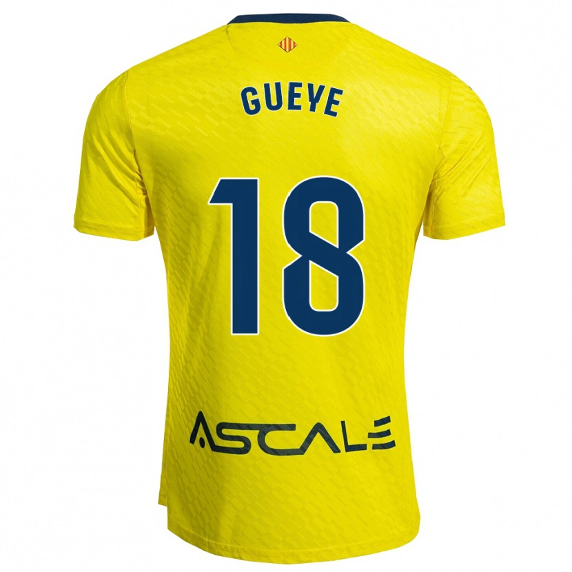 Danxen Bambino Maglia Pape Gueye #18 Giallo Blu Scuro Kit Gara Home 2025/26 Maglietta