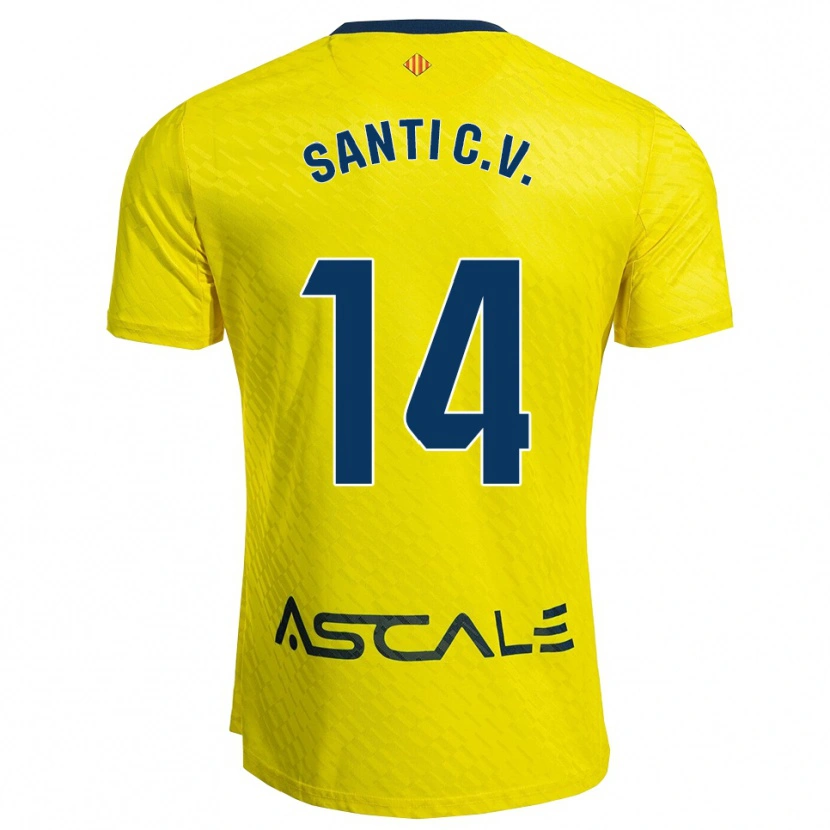 Danxen Bambino Maglia Santi Comesaña #14 Giallo Blu Scuro Kit Gara Home 2025/26 Maglietta