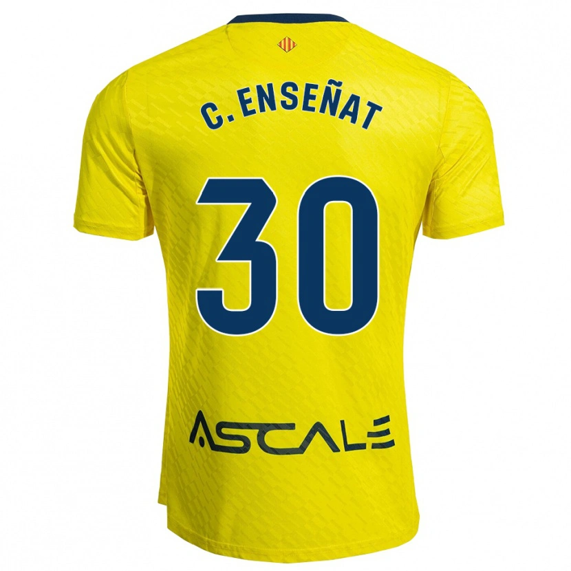 Danxen Bambino Maglia Claudia Enseñat Galindo #30 Giallo Blu Scuro Kit Gara Home 2025/26 Maglietta