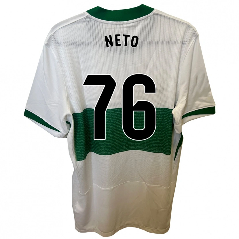 Danxen Bambino Maglia Martim Neto #76 Bianco Verde Kit Gara Home 2025/26 Maglietta