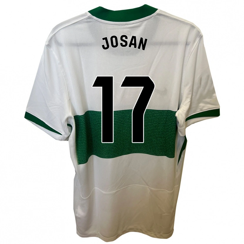 Danxen Bambino Maglia Josan #17 Bianco Verde Kit Gara Home 2025/26 Maglietta