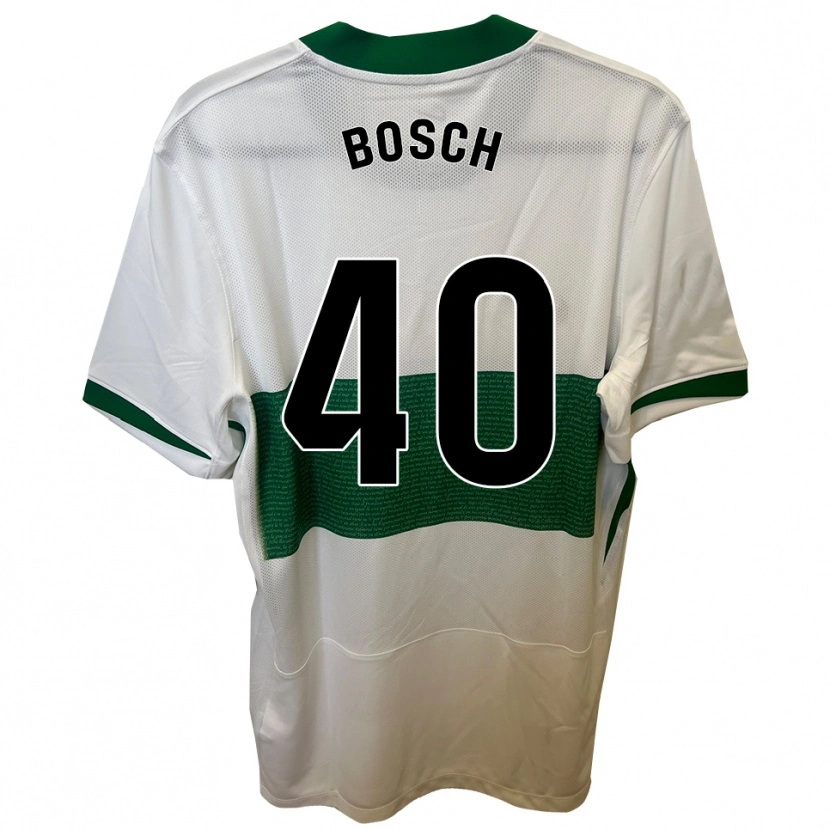 Danxen Bambino Maglia Owen Bosch #40 Bianco Verde Kit Gara Home 2025/26 Maglietta