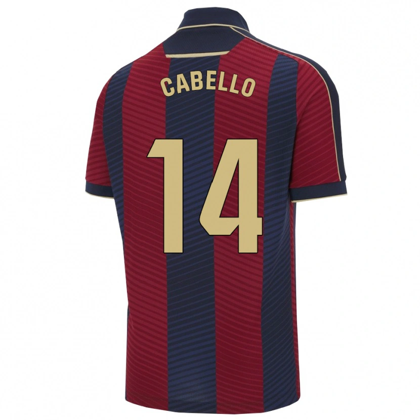 Danxen Bambino Maglia Jorge Cabello #14 Rosso Blu Scuro Kit Gara Home 2025/26 Maglietta