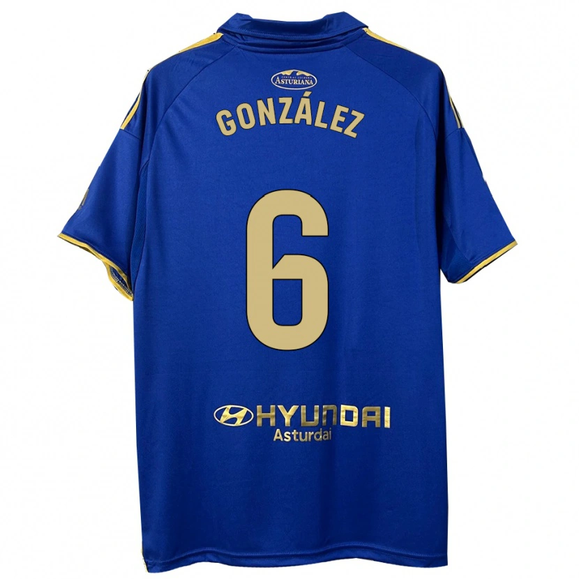 Danxen Bambino Maglia Yayo González #6 Blu Oro Kit Gara Home 2025/26 Maglietta