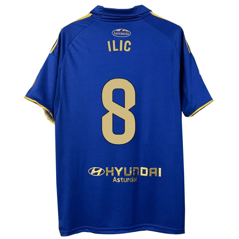 Danxen Bambino Maglia Luka Ilic #8 Blu Oro Kit Gara Home 2025/26 Maglietta