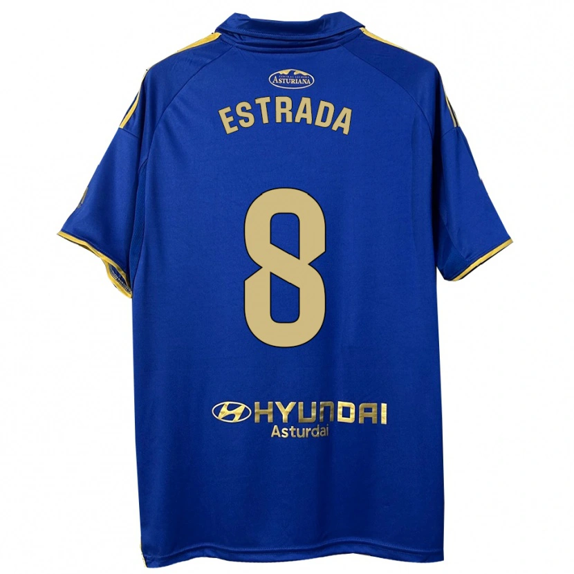 Danxen Bambino Maglia Nacho Estrada #8 Blu Oro Kit Gara Home 2025/26 Maglietta