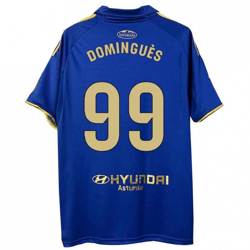 Danxen Bambino Maglia Brandon Dominguès #99 Blu Oro Kit Gara Home 2025/26 Maglietta